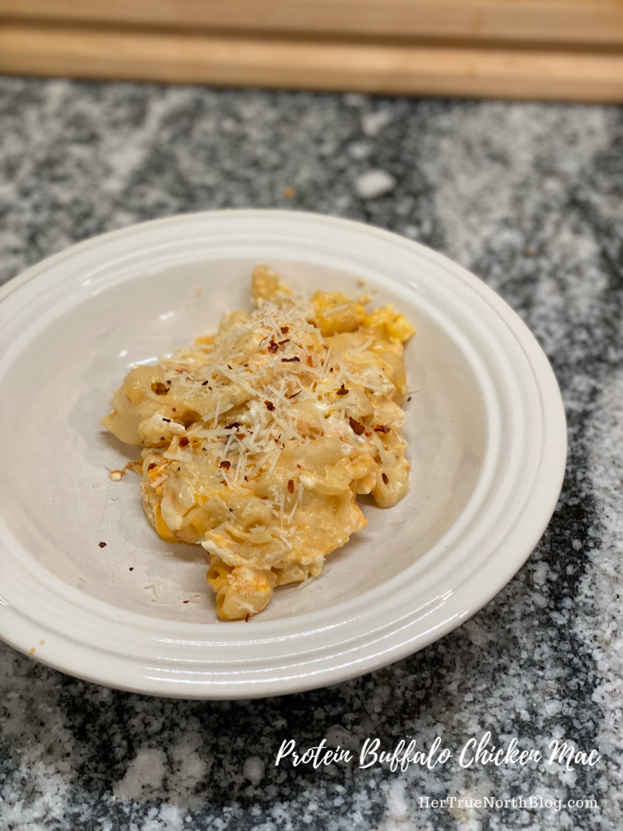 Buffalo chicken mac & cheese - a comfort dish packed with protein