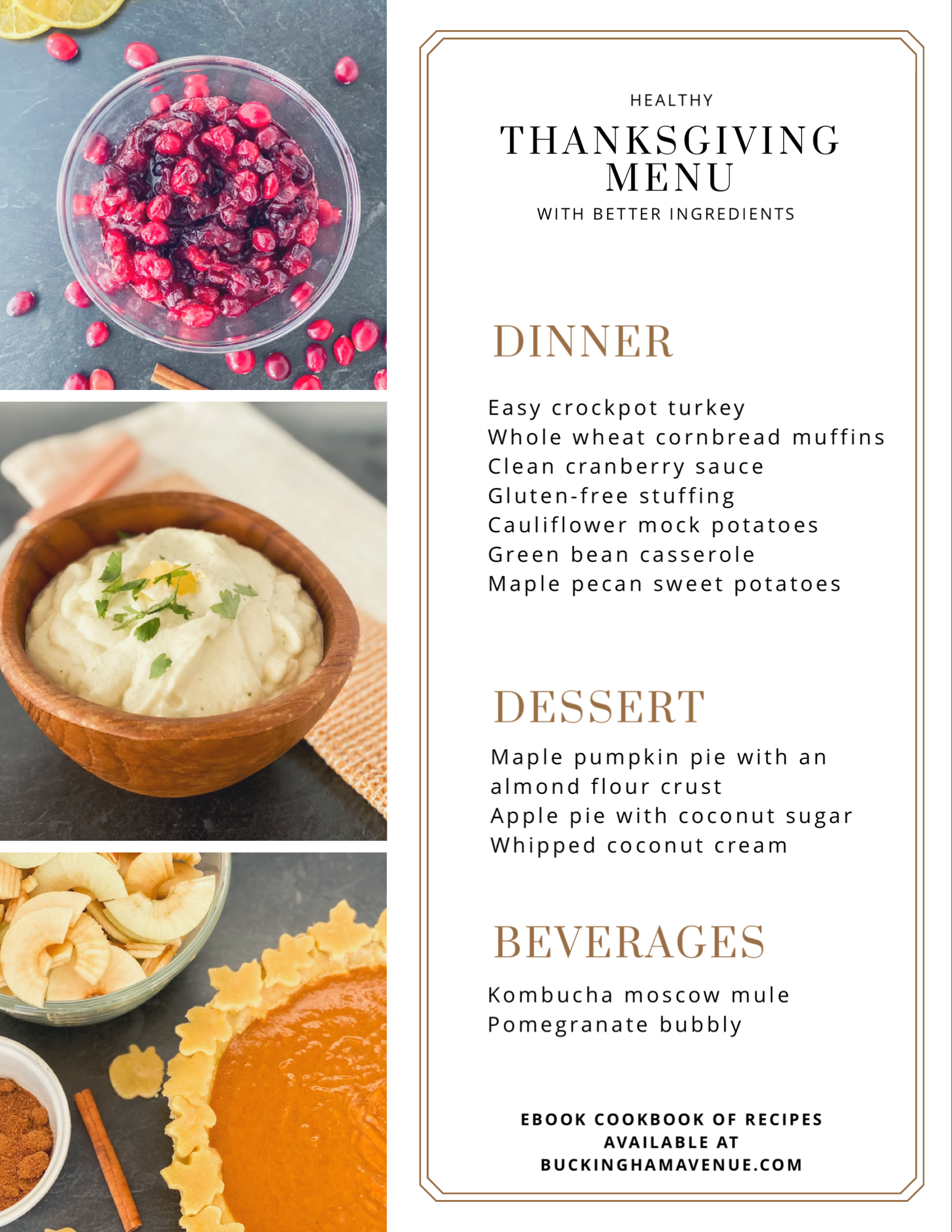 Free healthy Thanksgiving menu